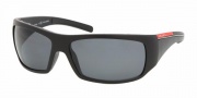 Prada PS 01LS Sunglasses Sunglasses - 1BO5Z1 Demi Matte Black / Polarized Gray