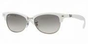 Ray-Ban RB4132 Sunglasses Catty Clubmaster Sunglasses - 671/32 Shiny White / Crystal Gray Gradient