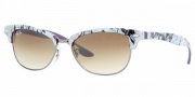Ray-Ban RB4132 Sunglasses Catty Clubmaster Sunglasses - 737/32 Siny Dark Violet + Gunm. / Cry. Gray Grad.