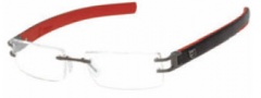 Tag Heuer L-Type 0112 Eyeglasses Eyeglasses - 004 Ceramic / Calfskin Black / Red