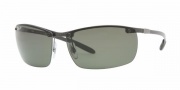 Ray-Ban RB8306 Sunglasses Sunglasses - (082/9A) Dark Carbon Polarized Green