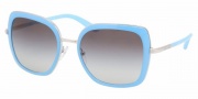 Prada PR 59MS Sunglasses Sunglasses - 1BC3M1 Silver-Baby Blue / Gray Gradient