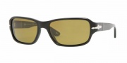 Persol PO 2976S Sunglasses Sunglasses - 95/24 Black Crystal Phol Polarized / Yellow Green