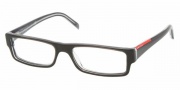 Prada PS 01AV Eyeglasses Eyeglasses - ZXX1O1 Black-Transparent Gray
