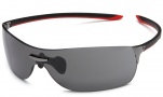 Tag Heuer Squadra 5505 Sunglasses Sunglasses - 104 Black-Red Temples / Dark Lug / Grey Lenses