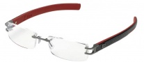 Tag Heuer L-Type 0113 Eyeglasses Eyeglasses - 004 Anthracite Ceramic Metal / Calfskin Black Leather / Red
