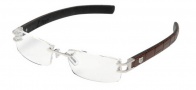 Tag Heuer L-Type 0113 Eyeglasses Eyeglasses - 001 Palladium Metal / Alligator Matte Brown Gold Leather / Black