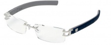 Tag Heuer L-Type 0120 Eyeglasses Eyeglasses - 014 Palladium Metal / Alligator Soft Blue Leather / Light Grey