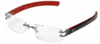 Tag Heuer L-Type 0120 Eyeglasses Eyeglasses - 004 Anthracite Ceramic Metal / Calfskin Black Leather / Red