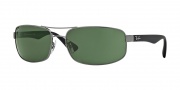 Ray-Ban RB3445 Sunglasses Sunglasses - 004 Gunmetal / Crystal Green