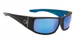 Spy Optic Cooper XL Sunglasses Sunglasses - Black with Neon Swirls / Grey with Multi-Layered Blue