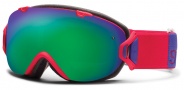 Smith Optics I/OS Snow Goggles Goggles - Neon Red Typepress / Green Sol X Mirror / Extra Red Sensor Mirror