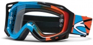 Smith Optics FUEL V.2 SWEAT-X Moto Goggles Goggles - Cyan - Orange Offset / Clear AFC