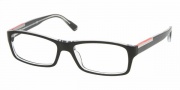Prada PS 11AV Eyeglasses Eyeglasses - 2AF1O1 TOP BLACK/CRYSTAL DEMO LENS
