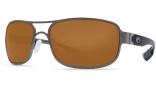 Costa Del Mar Grand Isle Sunglasses - Gunmetal Frame Sunglasses - Amber Glass / Costa 400