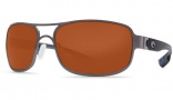 Costa Del Mar Grand Isle Sunglasses - Gunmetal Frame Sunglasses - Green Mirror Glass / Costa 400