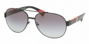 Prada PS 52MS Sunglasses Sunglasses - 1BO3M1 BLACK DEMI SHINY GRAY GRADIENT