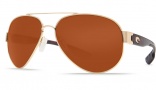 Costa Del Mar South Point Sunglasses - Gold Frame Sunglasses - Copper Glass / Costa 580