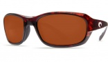 Costa Del Mar Tag Sunglasses - Tortoise Frame Sunglasses - Gray Poly. / Costa 580