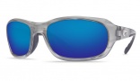 Costa Del Mar Tag Sunglasses - Silver Frame Sunglasses - Gray CR-39 / Costa 400