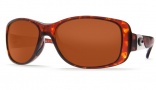 Costa Del Mar Tippet Sunglasses - Tortoise Frame Sunglasses - Silver Mirror Glass / Costa 580
