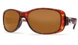 Costa Del Mar Tippet Sunglasses - Tortoise Frame Sunglasses - Green Mirror Glass / Costa 400