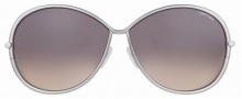 Tom Ford FT0180 Iris Sunglasses Sunglasses - 14B Silver-Dark Blue-Clear Brown/Graduated Brown