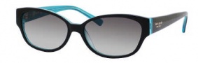 Kate Spade Halle/S Sunglasses Sunglasses - 0DH4 Black Aqua / Y7 Gray Gradient Lens
