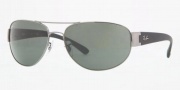Ray-Ban RB3448 Sunglasses Sunglasses - 004 Gunmetal / Crystal Green