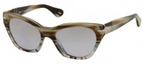 Persol PO 2998S Sunglasses Sunglasses - 949/84 Horn Striped Blue Transparent Crystal Blue / Mirror Silver Gradient