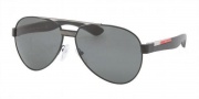 Prada Sport PS 55MS Sunglasses Sunglasses - 1BO1A1 Black Demi Shiny / Gray