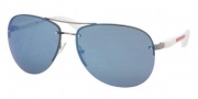 Prada Sport PS 56MS Sunglasses Sunglasses - 5AV9P1 Gunmetal / Blue Mirror