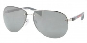 Prada Sport PS 56MS Sunglasses Sunglasses - 1BC7W1 Silver Gray / Silver Mirror