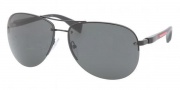 Prada Sport PS 56MS Sunglasses Sunglasses - 1BO1A1 Black Demi Shiny / Gray