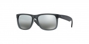 Ray-Ban RB4165 Sunglasses - Justin Sunglasses - 852/88 Rubber Grey - Transparent / Gray Silver Mirror Gradient