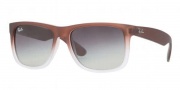 Ray-Ban RB4165 Sunglasses - Justin Sunglasses - 855/8G Rubber Brown Gradient / Transparent Grau Gradient 