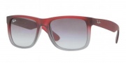 Ray-Ban RB4165 Sunglasses - Justin Sunglasses - 856/11 Rubber Red - Grey / Transparent Gray Gradient
