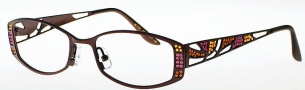 Caviar 1709 Eyeglasses Eyeglasses - (16) Brown / Gold w/ Purple / Topaz Crystal Stones 