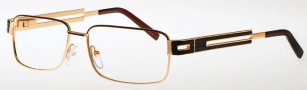 Caviar 4854 Eyeglasses Eyeglasses - (16) Brown / Gold w/ Brown Leather