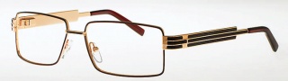 Caviar 4855 Eyeglasses Eyeglasses - (16) Brown /Gold w/ Brown Leather