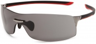 Tag Heuer Squadra 5507 Sunglasses Sunglasses - 104 Black-Red / Dark Lug / Grey Lenses