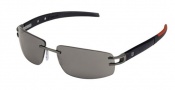 Tag Heuer L-Type LW 0402 Sunglasses Sunglasses - 120 Calfsking Black & Red Temples / Anthracite Ceramic Lug / Grey Lenses