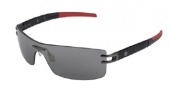 Tag Heuer L-Type LW 0451 Sunglasses Sunglasses - 123 Calfskin Carbon Black & Red Temples / Anthracite Ceramic Lug / Grey Lenses