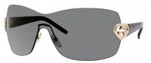 Gucci 4200/S Sunglasses Sunglasses - 0BKS Shiny Black (P9 Gray Lens)