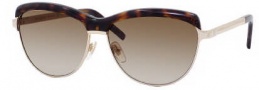 Yves Saint Laurent 6339/S Sunglasses Sunglasses - 086Q Light Gold Dark Havana / CC Brown Gradient Lens