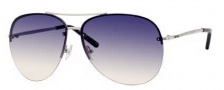 Jimmy Choo Fran/S Sunglasses Sunglasses - 0010 Palladium (l4 Blue Gradient Pea Lens)