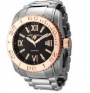 Swiss Legend Commander 3H Bracelet Watch 10059 Watches - 11-RB Black Face / Rose Dial / Silver Bracelet