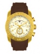 Swiss Legend Commander Rubber IP Watch 20065 Watches - K White Face / Gold Dial / Brown Band