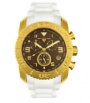Swiss Legend Commander Rubber IP Watch 20065 Watches - N Brown Face / Gold Dial / White Band