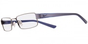 Nike 8065 Eyeglasses Eyeglasses - 054 Brushed Chrome / Translucent Blue 